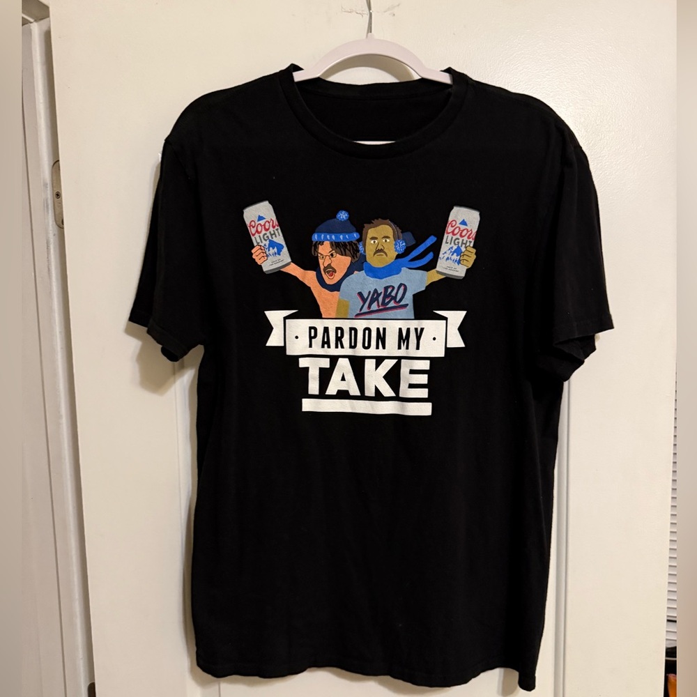 Barstool Pardon My Take Coors Light Black Graphic T-Shirt